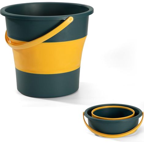 Zusammenfaltbarer Silikoneimer Mit Griff, Tragbarer, Einziehbarer Eimer Für Camping, Angeln, Haushalt, Wäsche, Gartenarbeit (blau, 5 L)