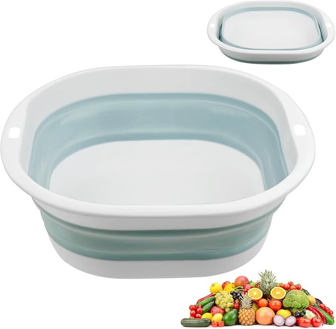 Zusammenklappbares Waschbecken, 5 L, Ausziehbar, Für Die Haushaltsreinigung, Kleiner Eimer, Faltbares, Multifunktionales Waschbecken, Für Bad, Küche, Garten, Camping, Blau