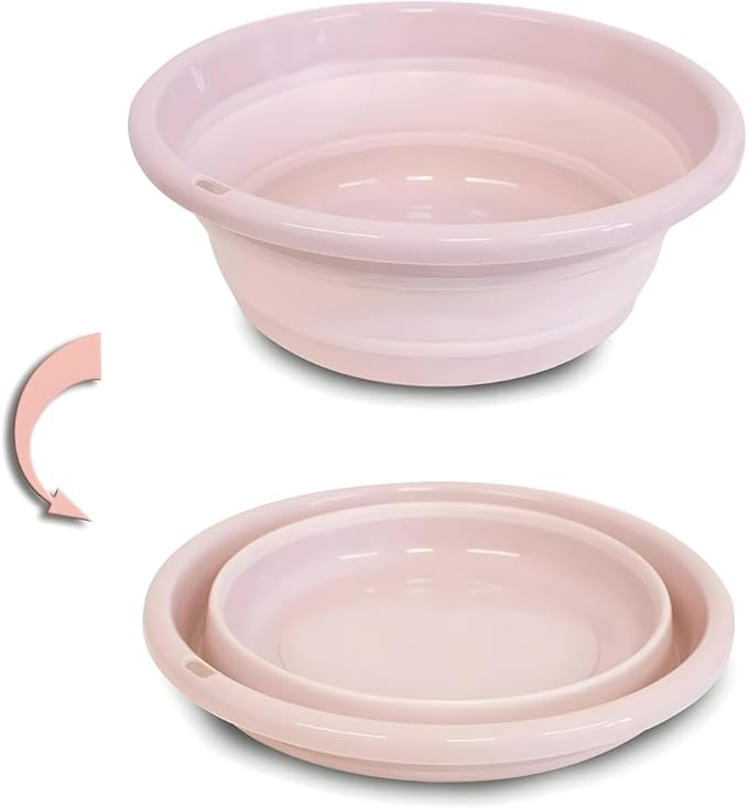 Zusammenklappbares Waschbecken, Kunststoffbecken (31 Cm, Rosa), Zusammenklappbarer Wäschekorb, Kleines Becken, Faltbare Schüssel, Praktisch Für Bad, Küche, Garten Und Camping, Aus Temperaturbeständige