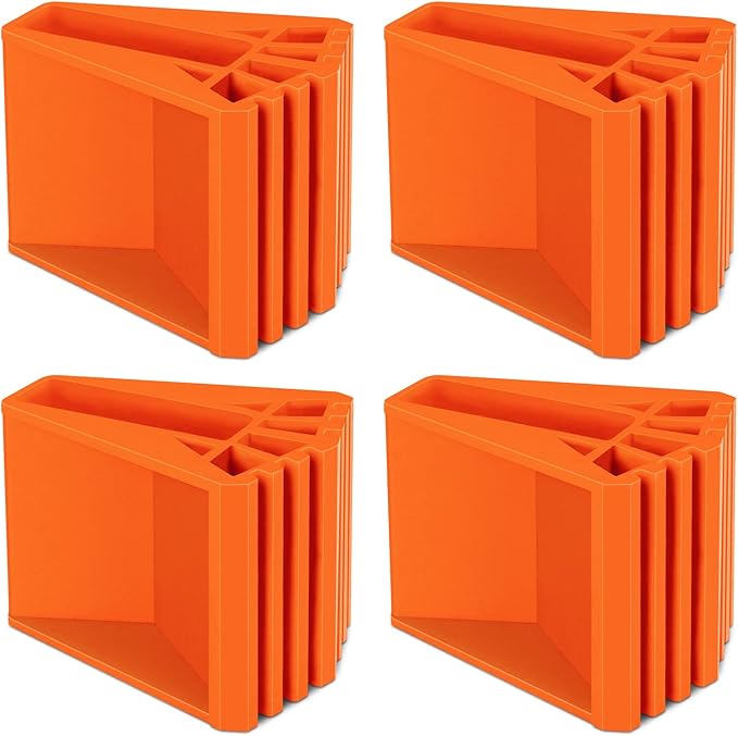 Set Mit 4 Leiterfüßen, Gummifüße, Rutschfest, Ersatzteile Für Teleskopleitern, Chevron-design, Orange