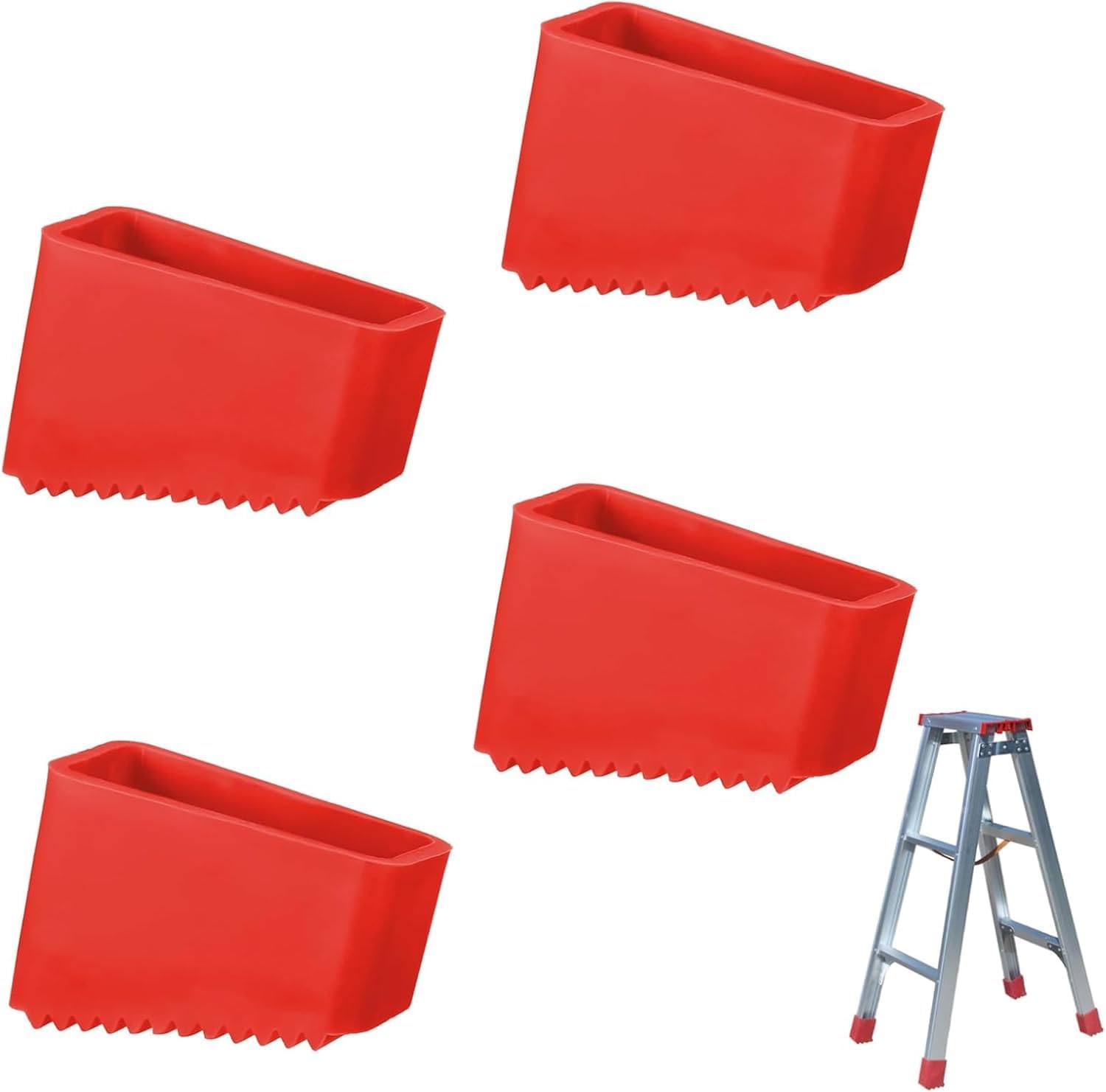 Set Mit 4 Gummifüßen Für Leitern, 50 X 20 Mm, Trittleiterpads, Rutschfeste Gummifußüberzüge - Bodenschutz Für Teleskopleitern