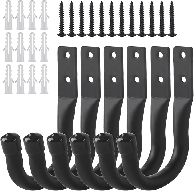 Set Mit 6 Wandhaken Für Garage, Leiter, Schwere Lasten, Wandmontage, Fahrradaufbewahrung, Schlauch, Werkzeug, Leiter, Schraubhalterung