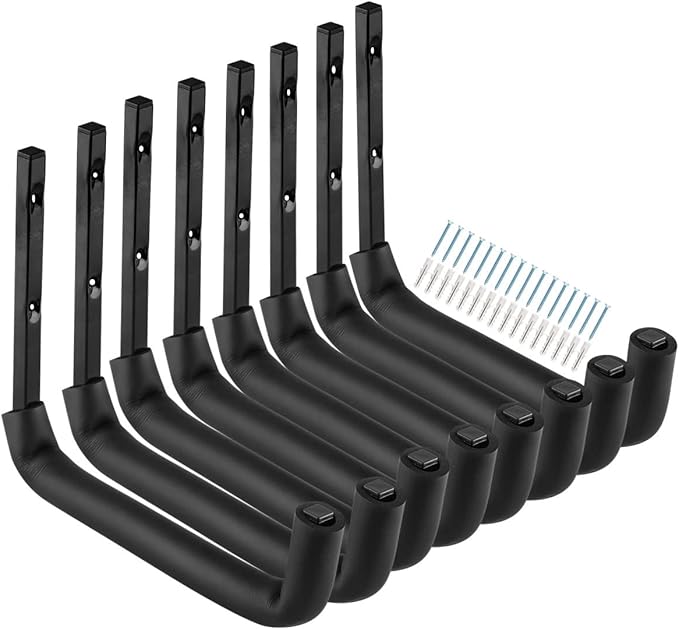 Set Mit 8 Robusten Garagenhaken Zur Wandmontage, 25,4 Cm