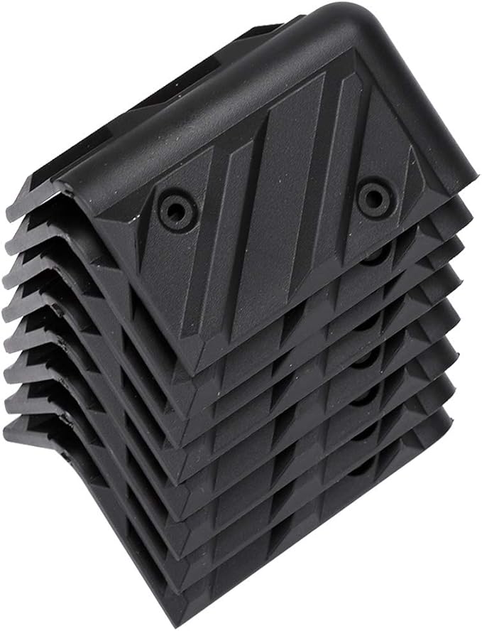 Set Mit 8 Dicken Lautsprecherecken, Schwarze, Rechtwinklige Kunststoffecken Für Gehäuse Inklusive Schraubensatz Zum Schutz Der Ecken