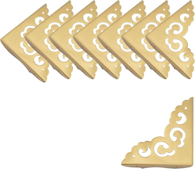 Set Mit 8 Eckenschützern Aus Metall Für Schreibtischecken, Dekorative Kanten Aus Poliertem Messing Für Schachteln (messing)