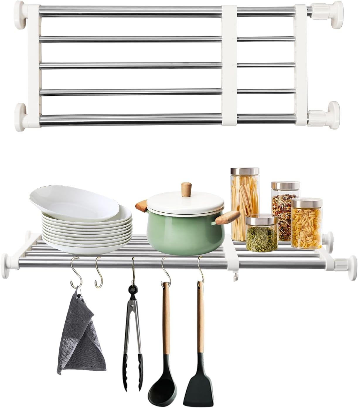Ausziehbarer Schrankteiler Für Verstellbare Schrankregale, Kein Bohren Erforderlich, Diy-hängeorganizer Für Küche, Bad Und Schlafzimmer, 50–80 Cm