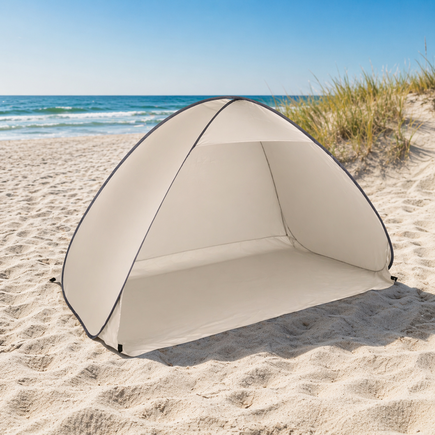 Pop-up Pop Up Strandmuschel Mit Tasche Beige H110xb200xt125cm-m30661-beige