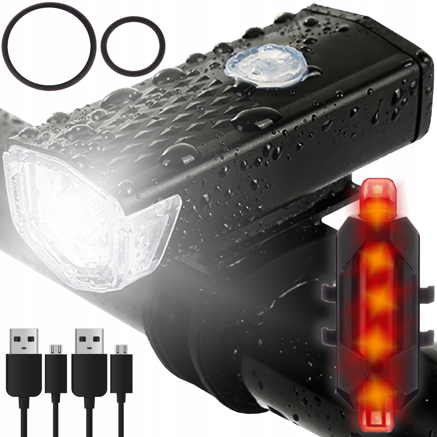 Led-fahrradbeleuchtung, Usb-anschluss, Vorne Und Hinten, Wiederaufladbar