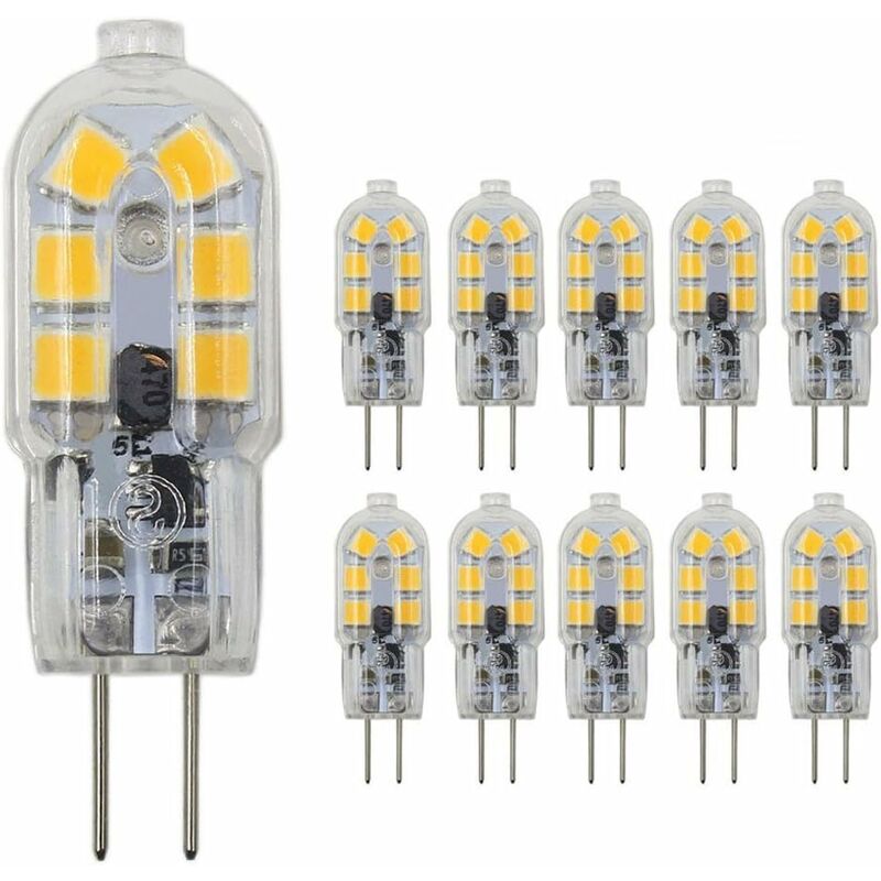 G4-led-glühbirne, G4-bi-pin-sockel, 1,5 W (entspricht 20 W Halogenlampe), 12-v-led-glühbirne, Warmweiß 3000 K, Geeignet Für Decken-, Landschafts- Und Unterthekenbeleuchtung Für Eishockey, 10er-pack, K