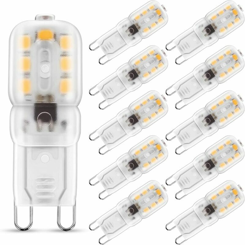 W G9 Warmweiß 3000 K, Led-lampe, Entspricht 25 W Halogenlampe, 230 V Ac, 180 Lm, 360° Breiter Abstrahlwinkel, G9-sockel, 10er-pack [energieklasse A+]