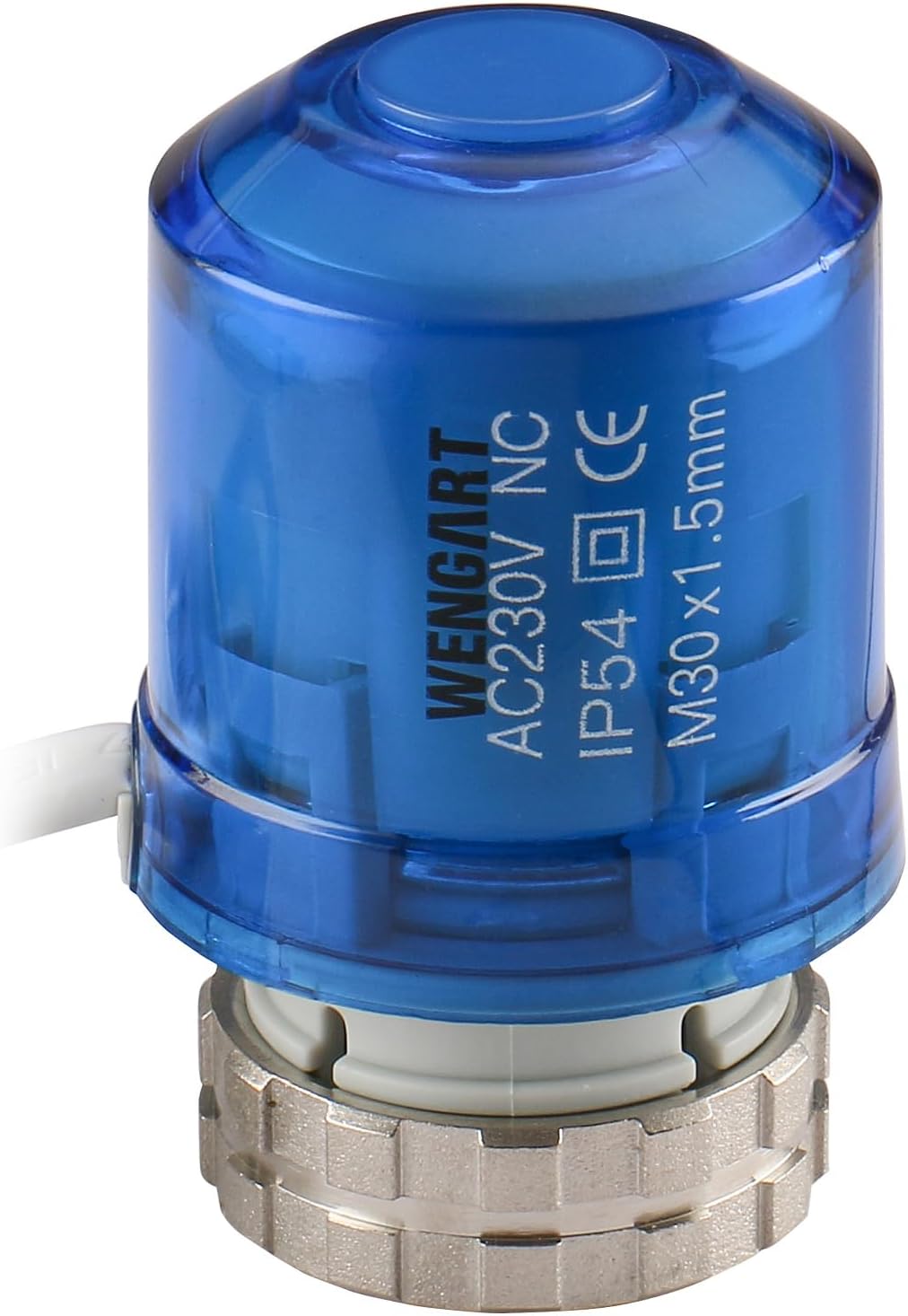 Wg02 Ac230v M301,5 Thermisches Stellventil, Ein/aus-status Mit 360-grad-led-anzeige, Normalerweise Geschlossen, Für Fußbodenheizungsthermostat, Blau