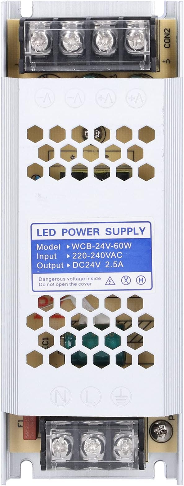 Netzteil Aus Aluminiumlegierung, Ultradünner Langband-transformatoradapter Für Led-lichttafeln Und Textil-leuchtkästen (wcb-24v-60w)