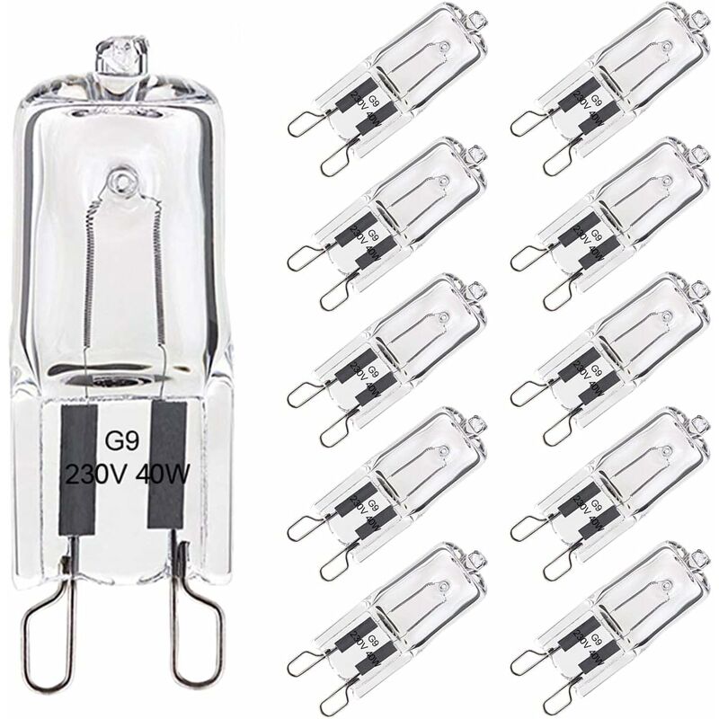 G9 40 W Backofenlampe, 300 °c Toleranz, G9 Dimmbare Halogenlampe Warmweiß, G9 Kapsel-glühfadenlampen 480 Lm, 230 V, 10er-pack