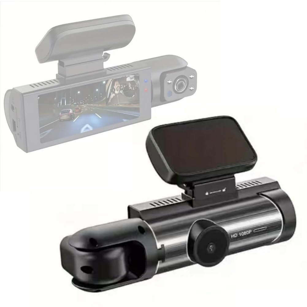 Dashcam, Auto-dvr, 1080p, Fahrrekorder, Doppelkamera Vorne Und Innen, Mit 3,16 Zoll Ips-bildschirm, Unterstützt 170° Weitwinkel, Klare Nachtsichtsperre