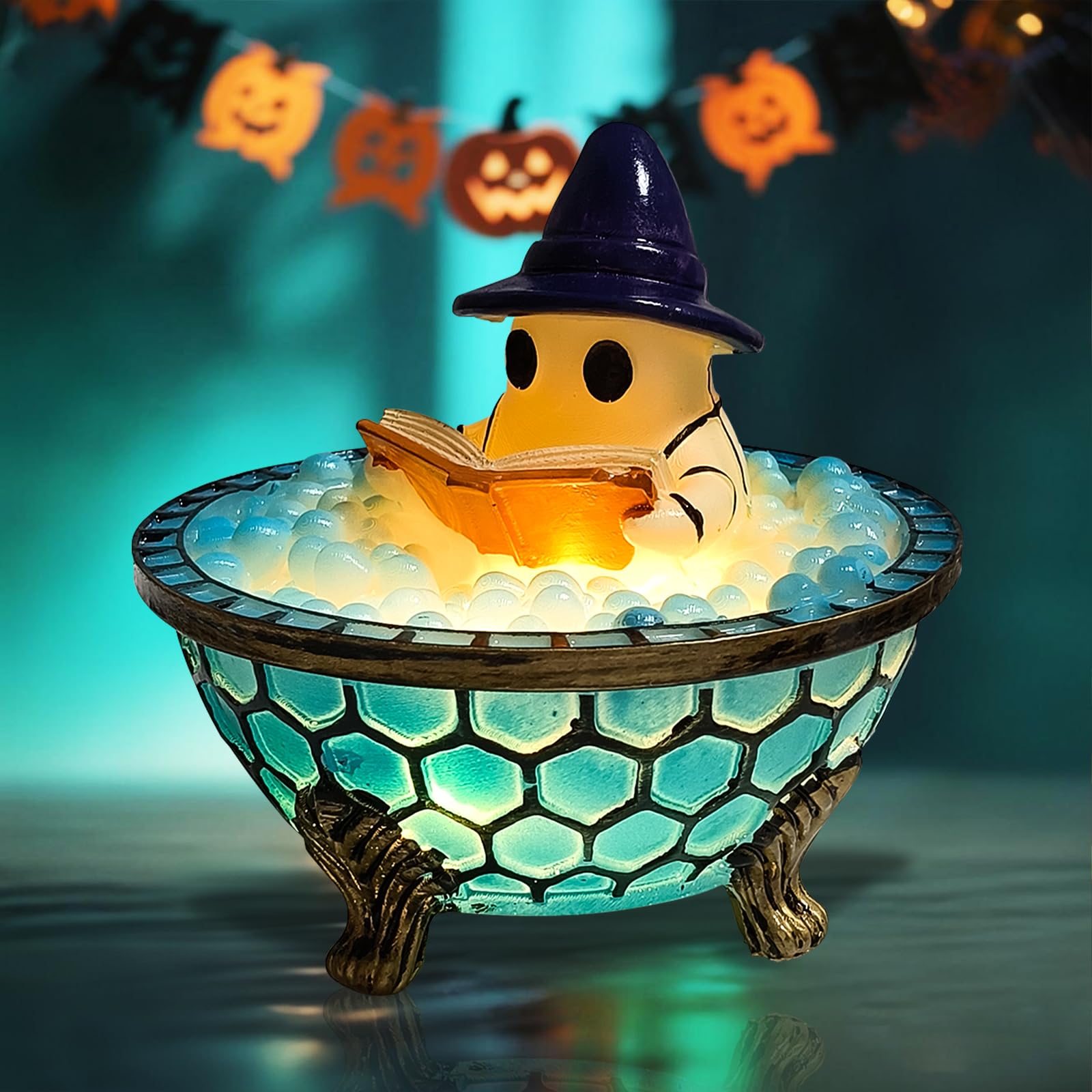 Halloween-geister-schaumbadlampe – Süßes Leselicht In Geisterform, Geister-nachtlicht Für Leser Im Innenbereich, Schreibtisch, Party, Tisch, Regal Und Kamin, Halloween-dekoration