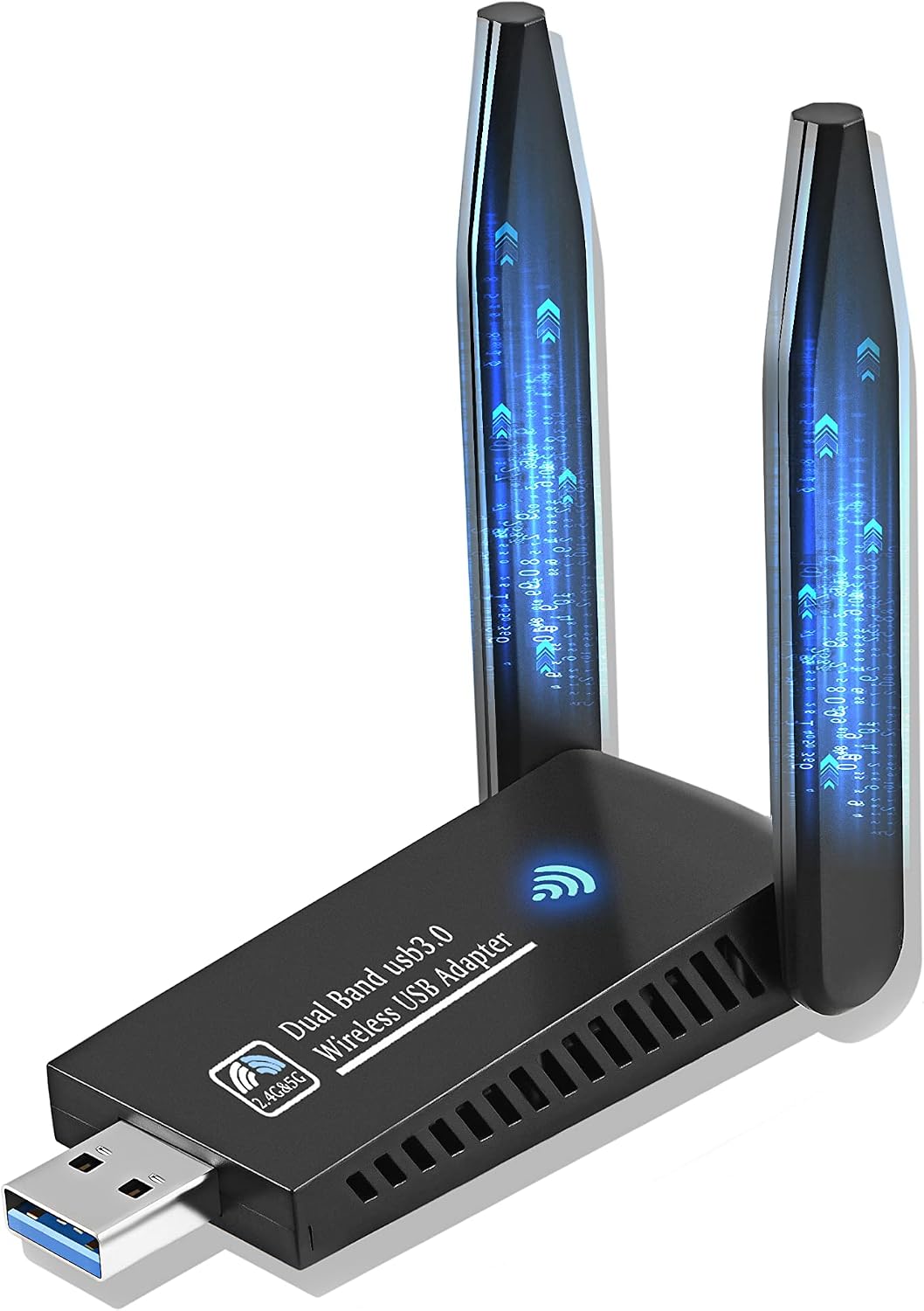 Ac1300 Mbit/s Wlan-dongle, Dual-antenne Usb 3.0 Dualband-wlan-dongle, 2,4 G/5 Ghz, Mu-mimo-wlan-dongle, Pc-wlan-karte 5 Dbi Hochleistungsantenne, Kompatibel Mit Windows 11/10/8.1/8/7/xp