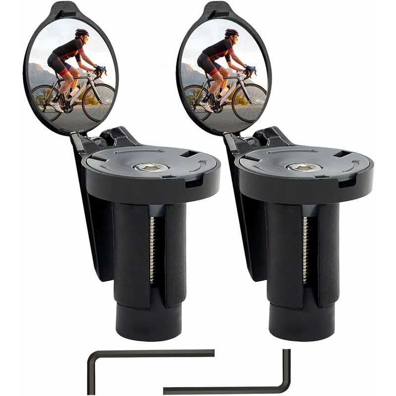 2er-pack Fahrradrückspiegel Für Elektroroller, Retro-scooter, Elektro-lenker, Konvexer Spiegel, Lenker, 360° Verstellbar, Hd-fahrradspiegel, Rennrad