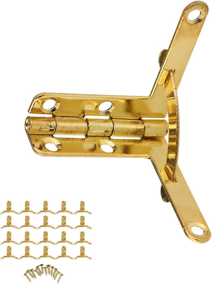 Kleines Viertelkreisscharnier, 20 Stück Schmuckkästchenscharniere, 90-grad-scharniere Mit Schrauben Für Hölzerne Weinkisten, Schmuckkästchenscharnier, Viertelkreisscharnier (gold)