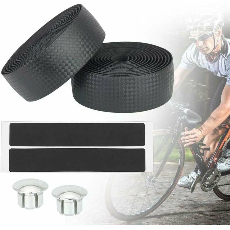 Fahrrad-lenkerband, 2 Rollen Eva-klebeband Für Fahrradlenker, Rutschfestes Lenkerband Für Rennräder Mit 2 Klebestreifen Und 2 Stopfen, 200 X 3 Cm