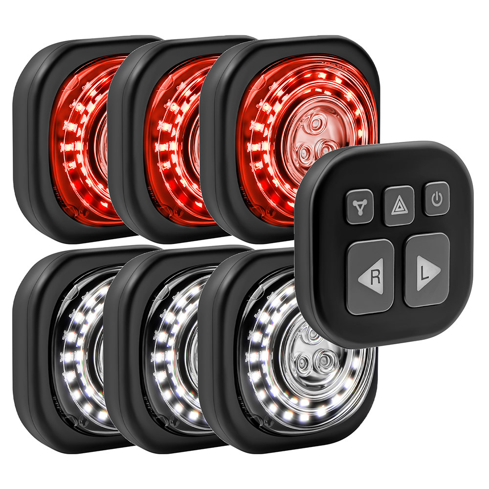 Intelligente Fahrradlichter – Rücklicht Frontlicht Blinker Bremslicht Notlicht, 5 Tag-/nachtmodi, Wiederaufladbare Lampe Mit Fernbedienung, Ip67 Wasserdicht, 4 Stück