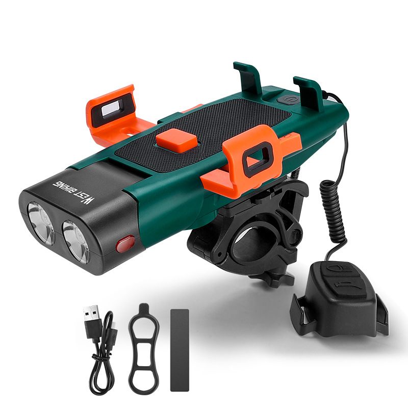 Wiederaufladbares Led-licht Für Elektroroller Und Fahrrad, 5-in-1 – Telefonhalterung, Integrierte Hupe, Leistungsstarker 500-lm-scheinwerfer, 3000-mah-powerbank Und Seitliches Warnlicht – Sorgenfreihe