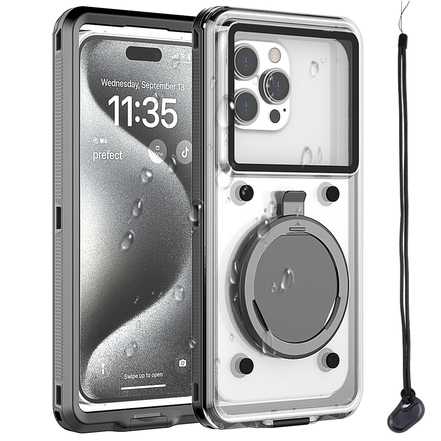 Universelle Wasserdichte Handyhülle, Passend Für Handys Bis Zu 6,9 Zoll, Auslaufsicher, Tauchfest Bis Zu 5 M, Sturz-/staubdicht, Nasser Touchscreen Und Handyhalterung, Perfekt Für