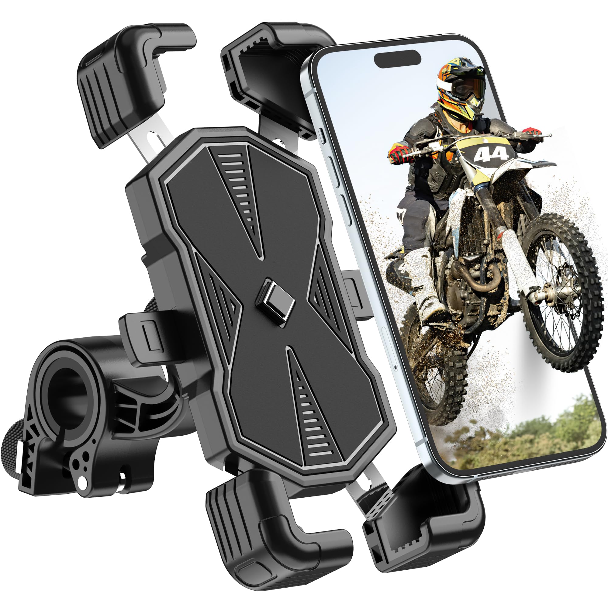 Motorrad-telefonhalterung Für Fahrrad, Fahrrad-telefonhalterung, 360°-drehung, Fahrrad-telefonhalterung, Elektroroller-telefonhalterung, Roller, Mountainbike, Kompatibel Mit Telefonen Von 5,5'' Bis 7,