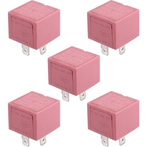 4-poliges Kfz-relais 20240041 (5er-pack) Für Renault Clio, Trafic, Megane, Vivaro Und Nissan (referenz 8200308271). Kfz-zubehör.