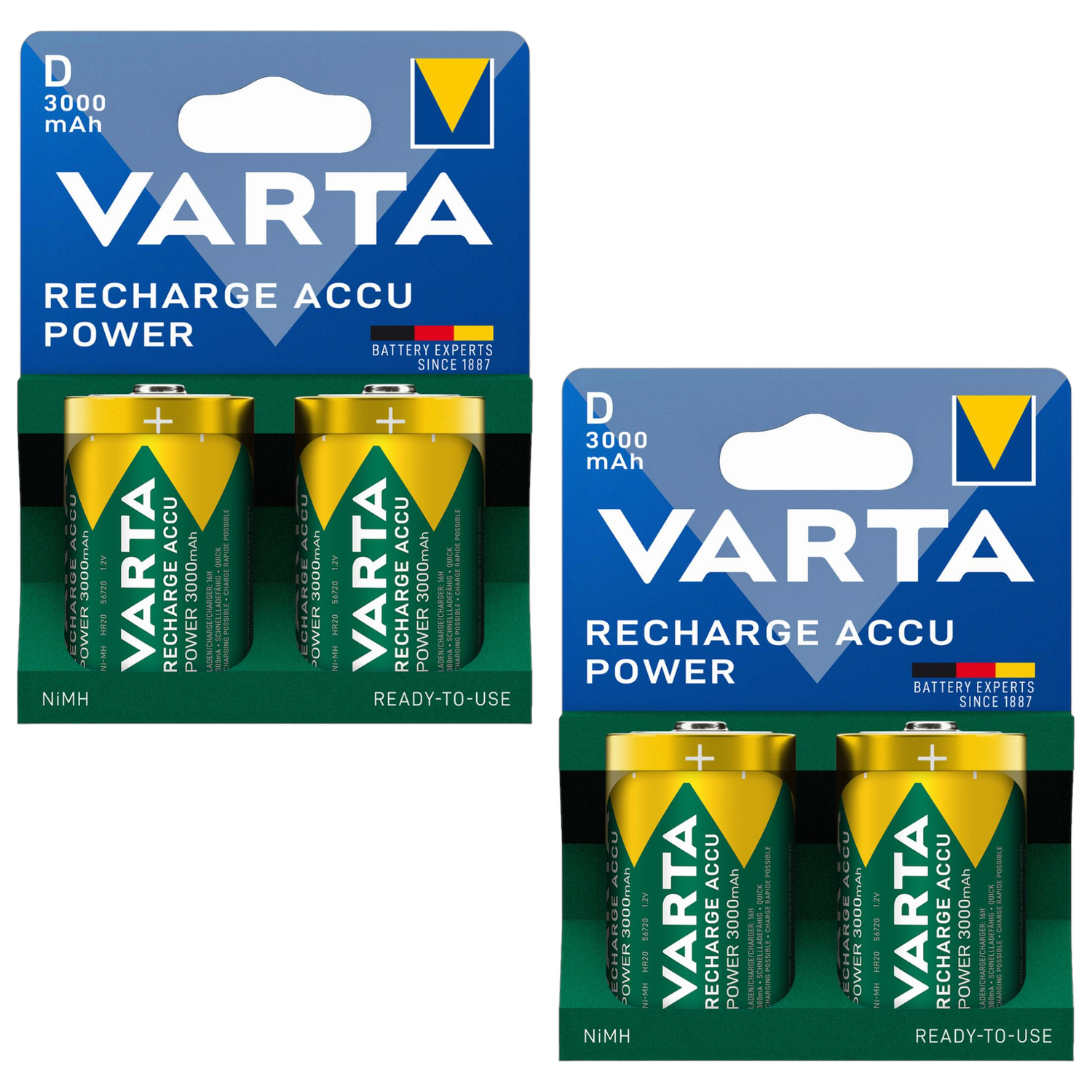Varta Power D 3000mah Nimh Zylindrischer Akku, 2 Stück X2