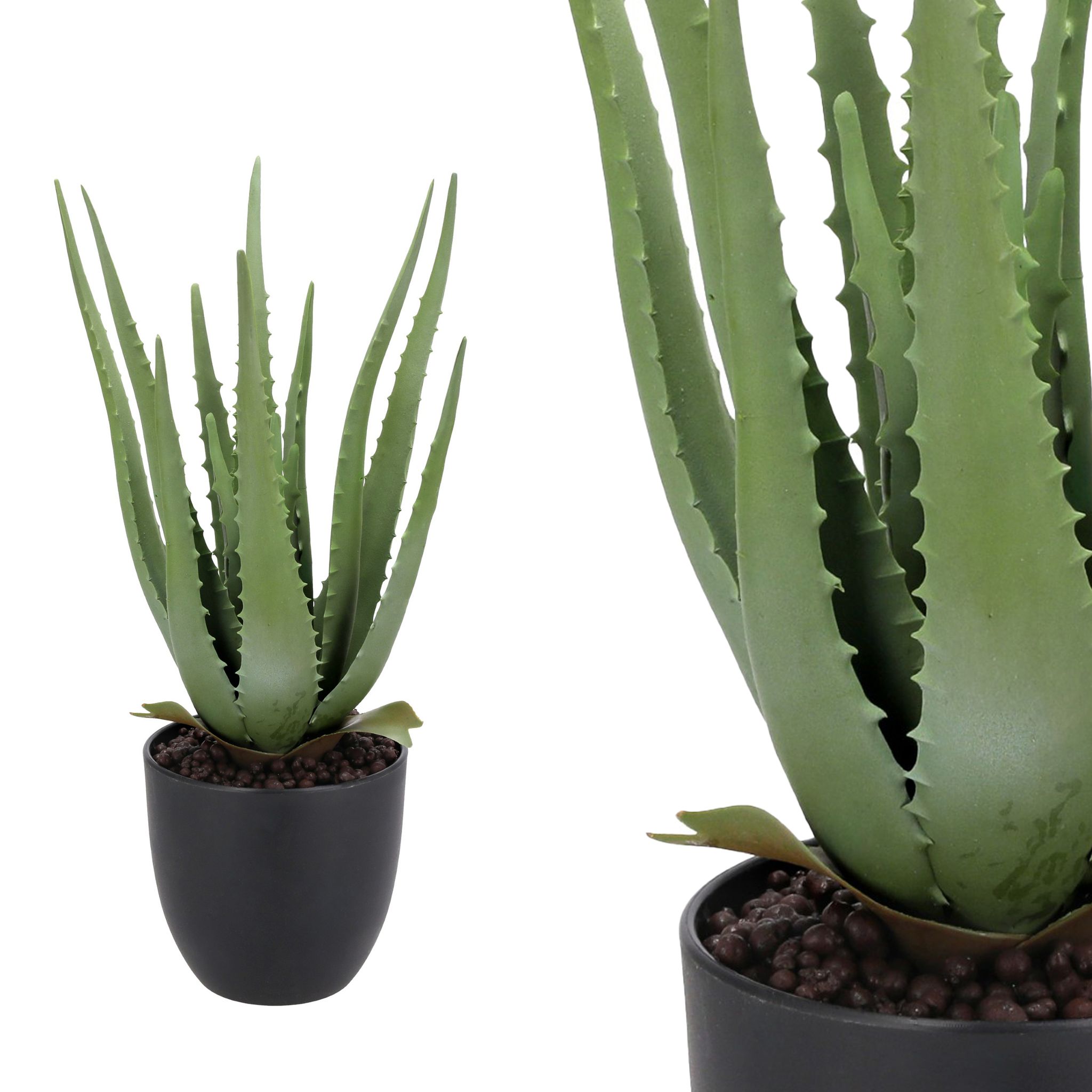 Künstliche Aloe-pflanze Im Topf, 45 Cm Hoch, Grün, Like A Life Dekoration