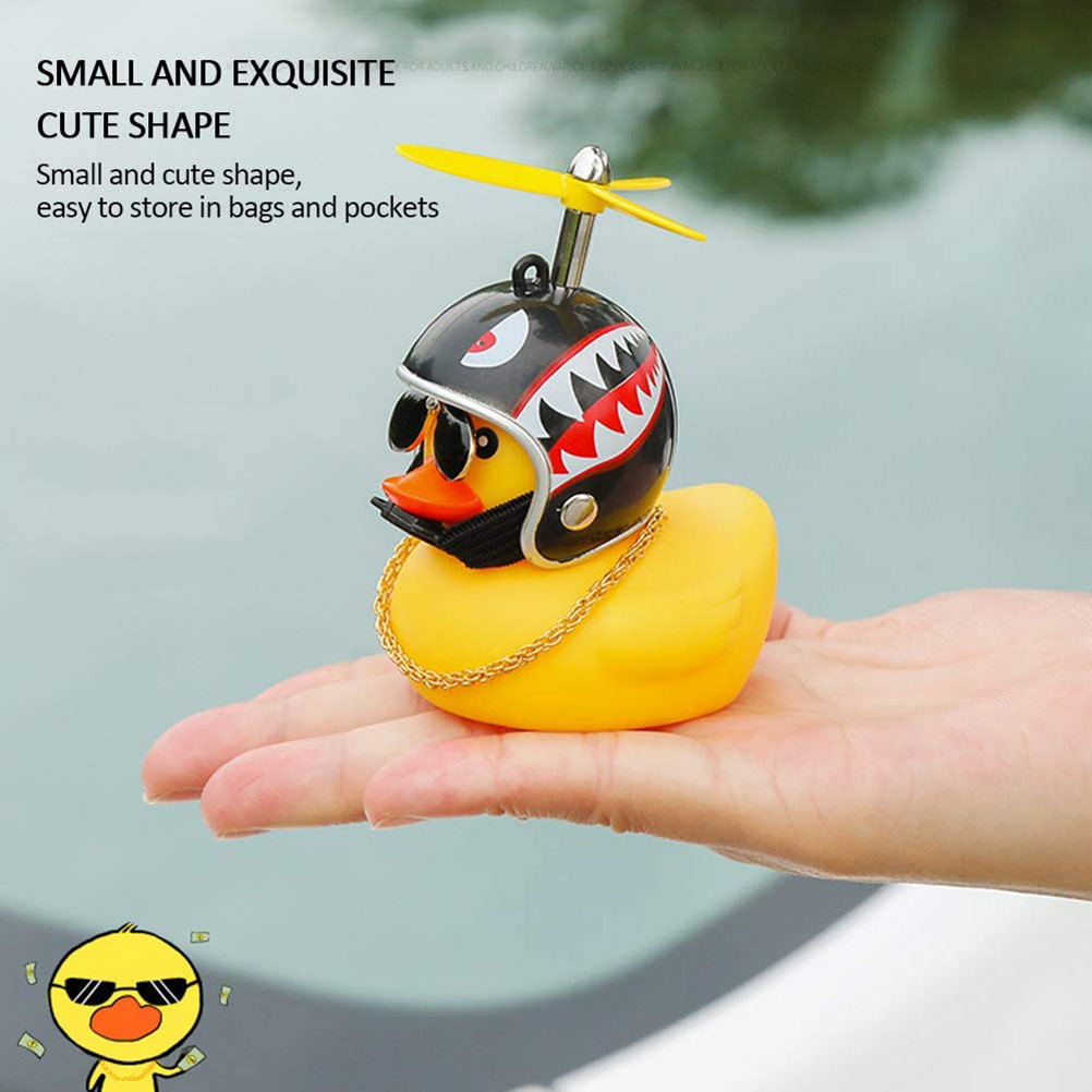 Décoration De Voiture En Forme De Canard Jaune Avec Casque À Hélice, Pour Adultes Et Enfants.