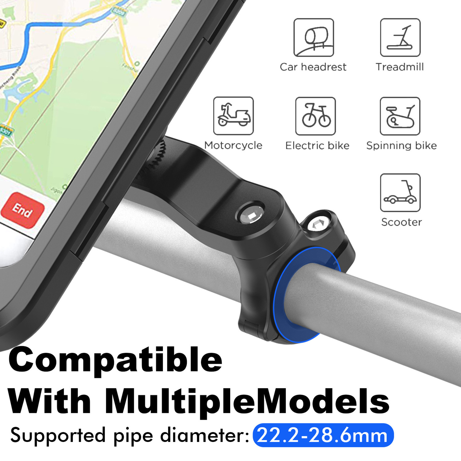Support De Téléphone Portable Pour Vélo, Étanche Ipx4, Magnétique, Support De Vélo