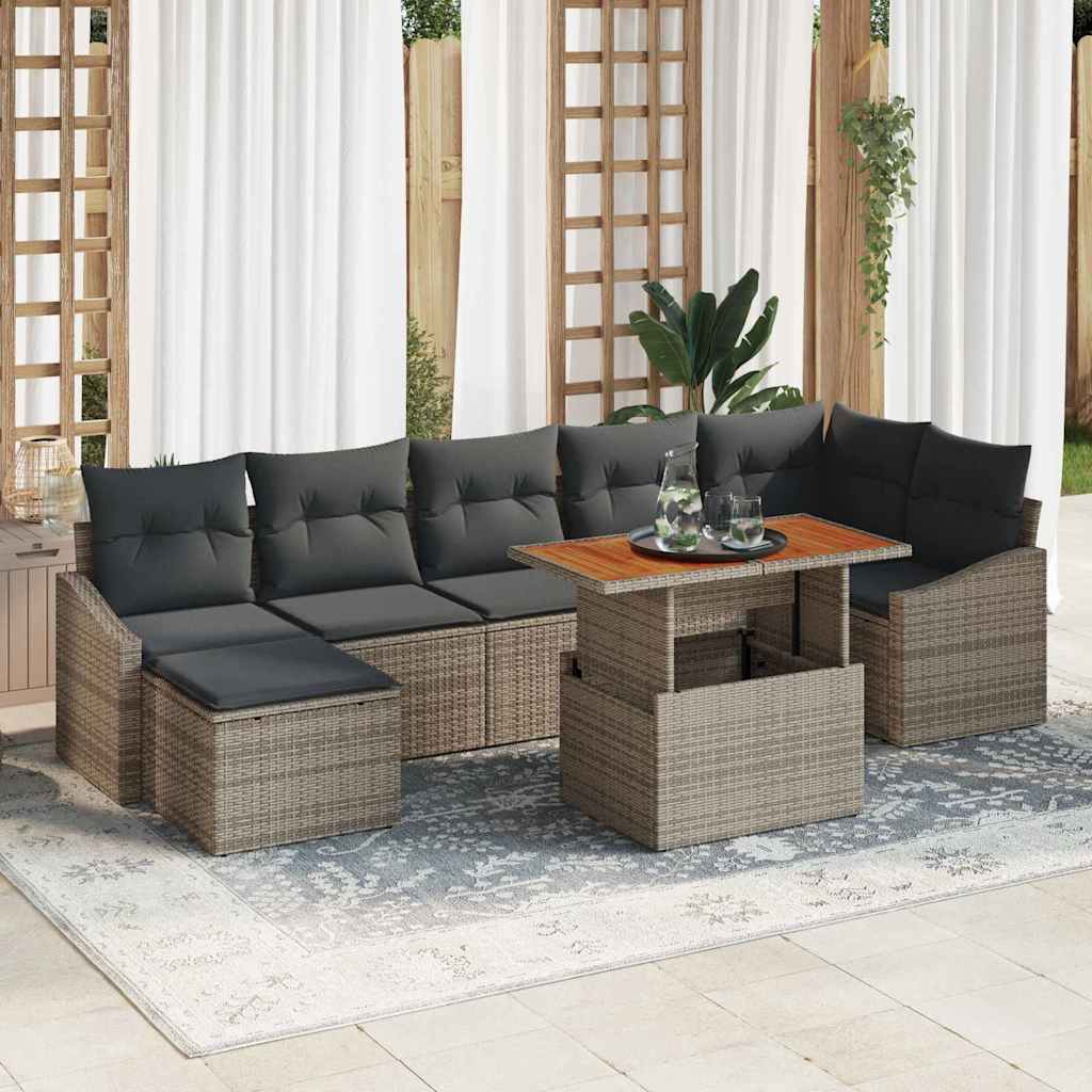 Vidaxl Ensemble De Canapé De Jardin 8 Pcs Gris Et Marron