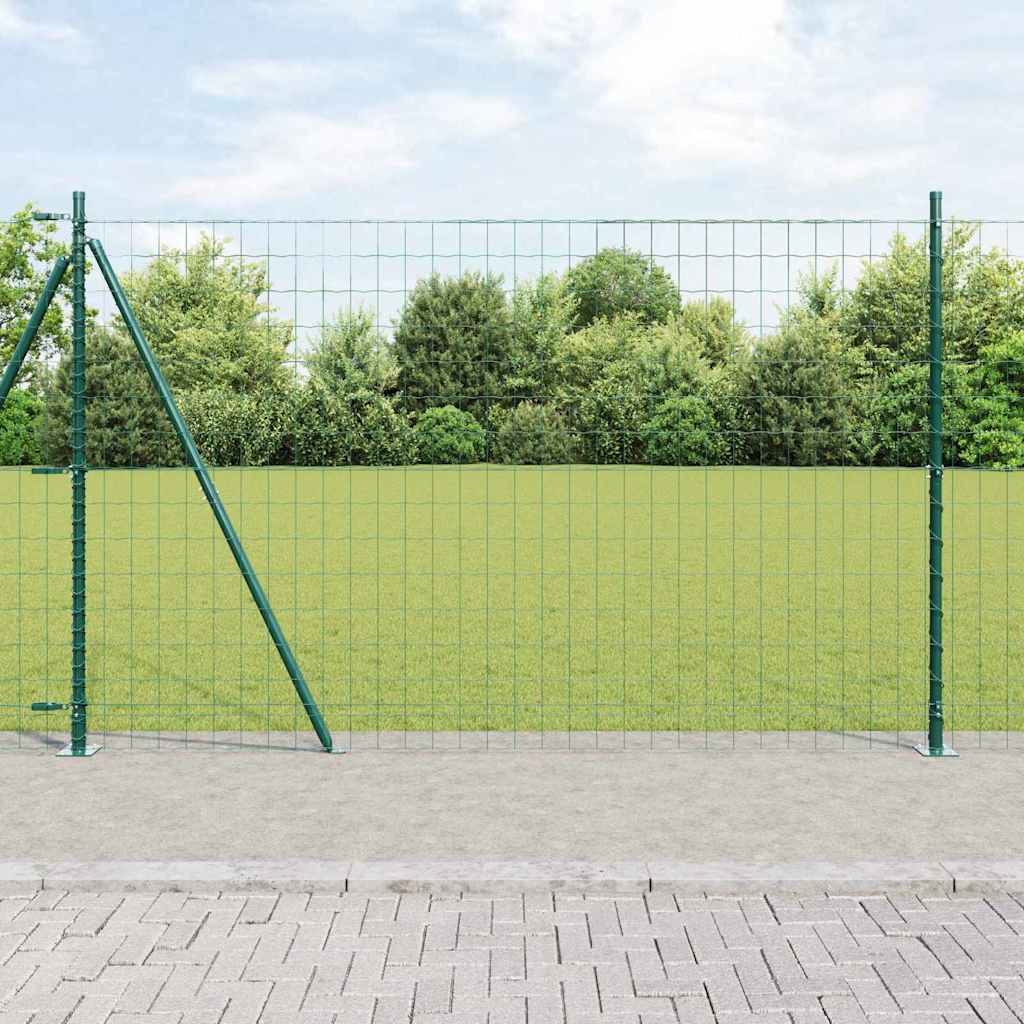 Vidaxl Clôture Euro Avec Base En Béton 10 X 1,5 M Vert Maille