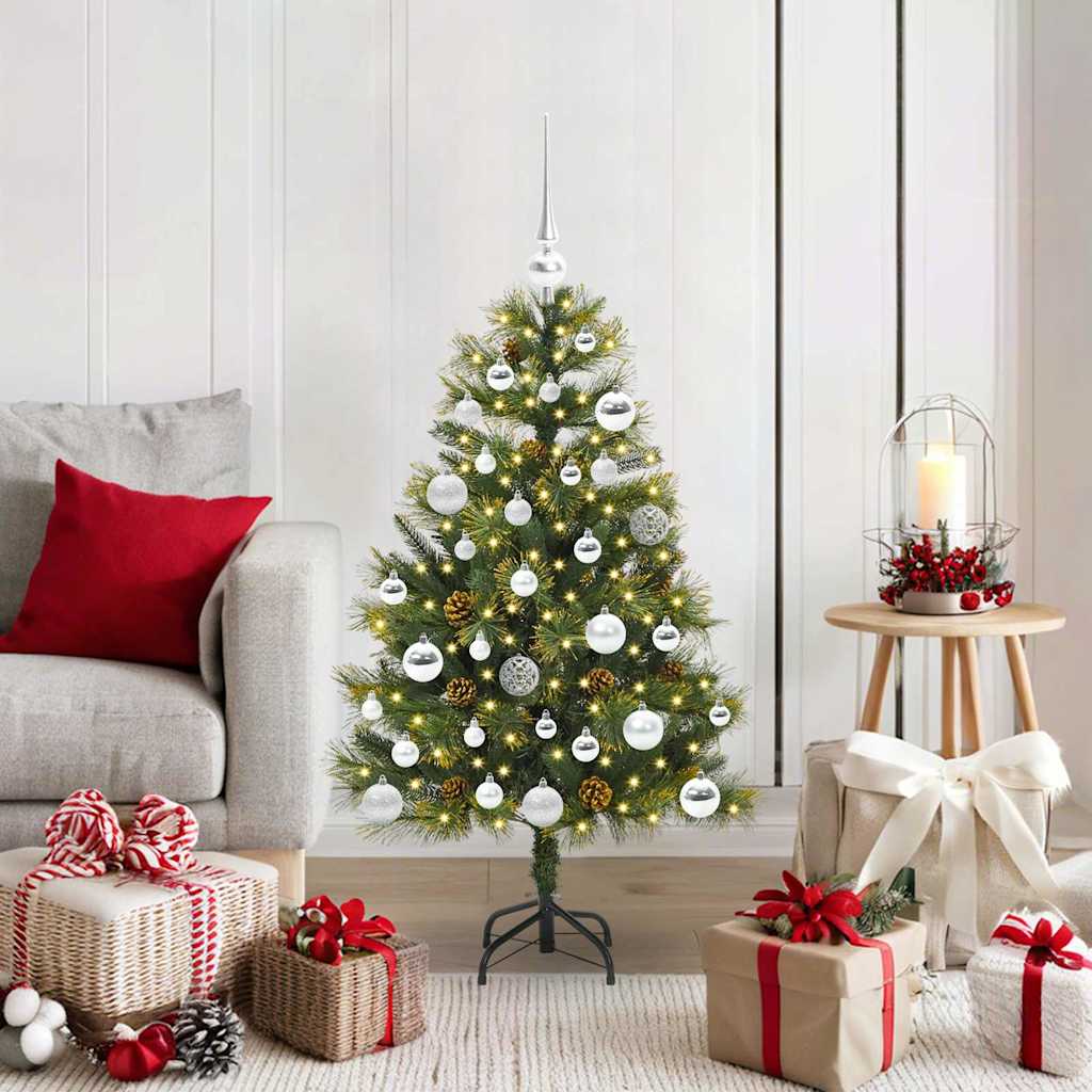 Vidaxl Sapin De Noël Artificiel Avec Branches Pliables Et Cônes 120 Cm
