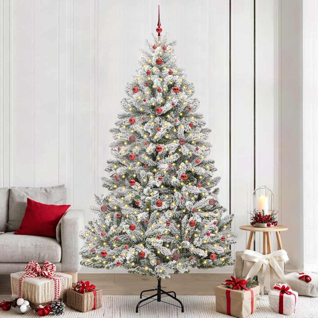 Vidaxl Sapin De Noël Artificiel Vert Et Blanc 240 Cm Pvc Et Métal