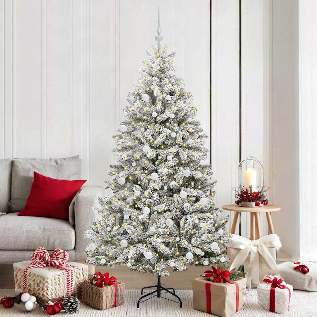 Vidaxl Sapin De Noël Artificiel Vert Et Blanc 180 Cm Pvc Et Métal