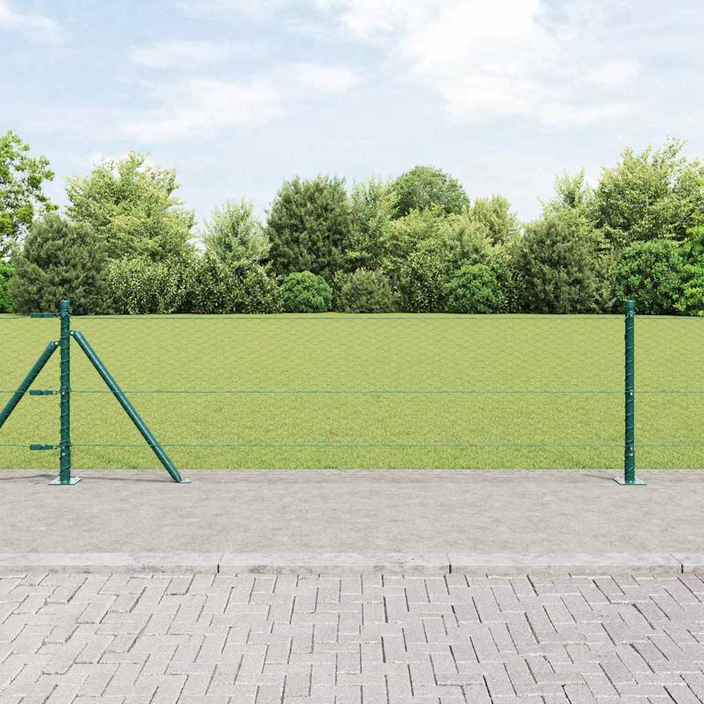 Vidaxl Clôture Hexagonale Avec Base En Béton 25 X 0,6 M Vert Maille