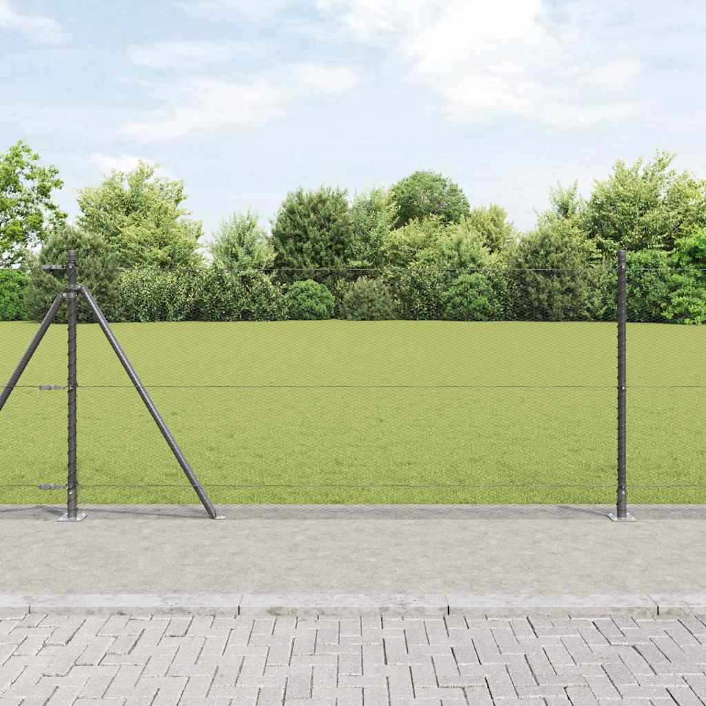 Vidaxl Clôture Hexagonale Avec Base En Béton 100 X 1 M Gris Maille