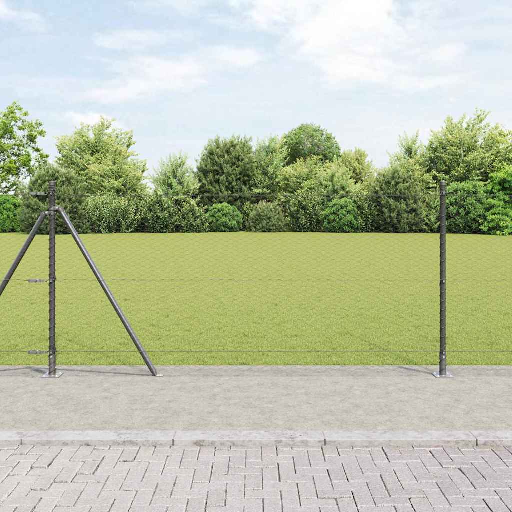 Vidaxl Clôture Hexagonale Avec Base En Béton 50 X 0,8 M Gris Maille