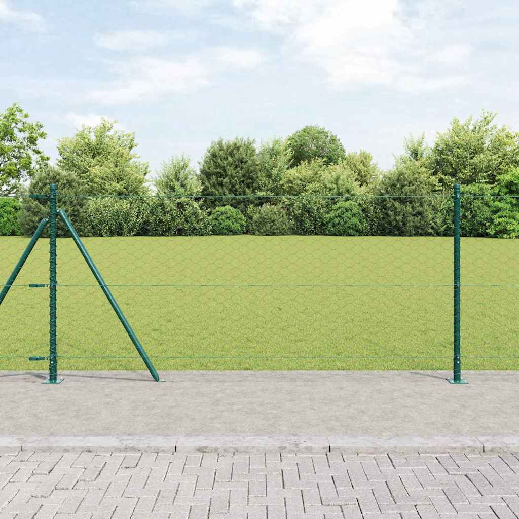 Vidaxl Clôture Hexagonale Avec Base En Béton 10 X 0,8 M Vert Maille