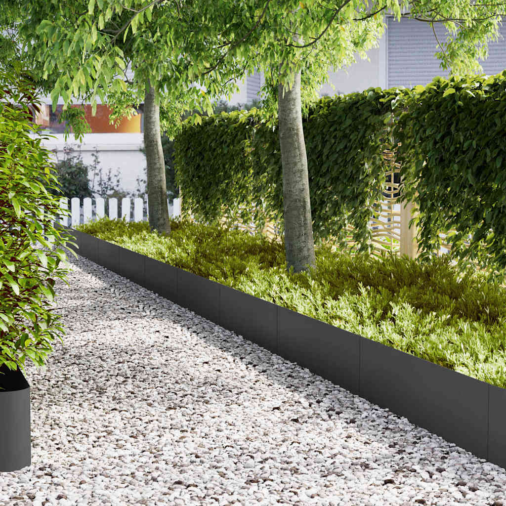 Vidaxl Bordure De Pelouse 50 Pcs 100 X 0,05 X 30 Cm Noir