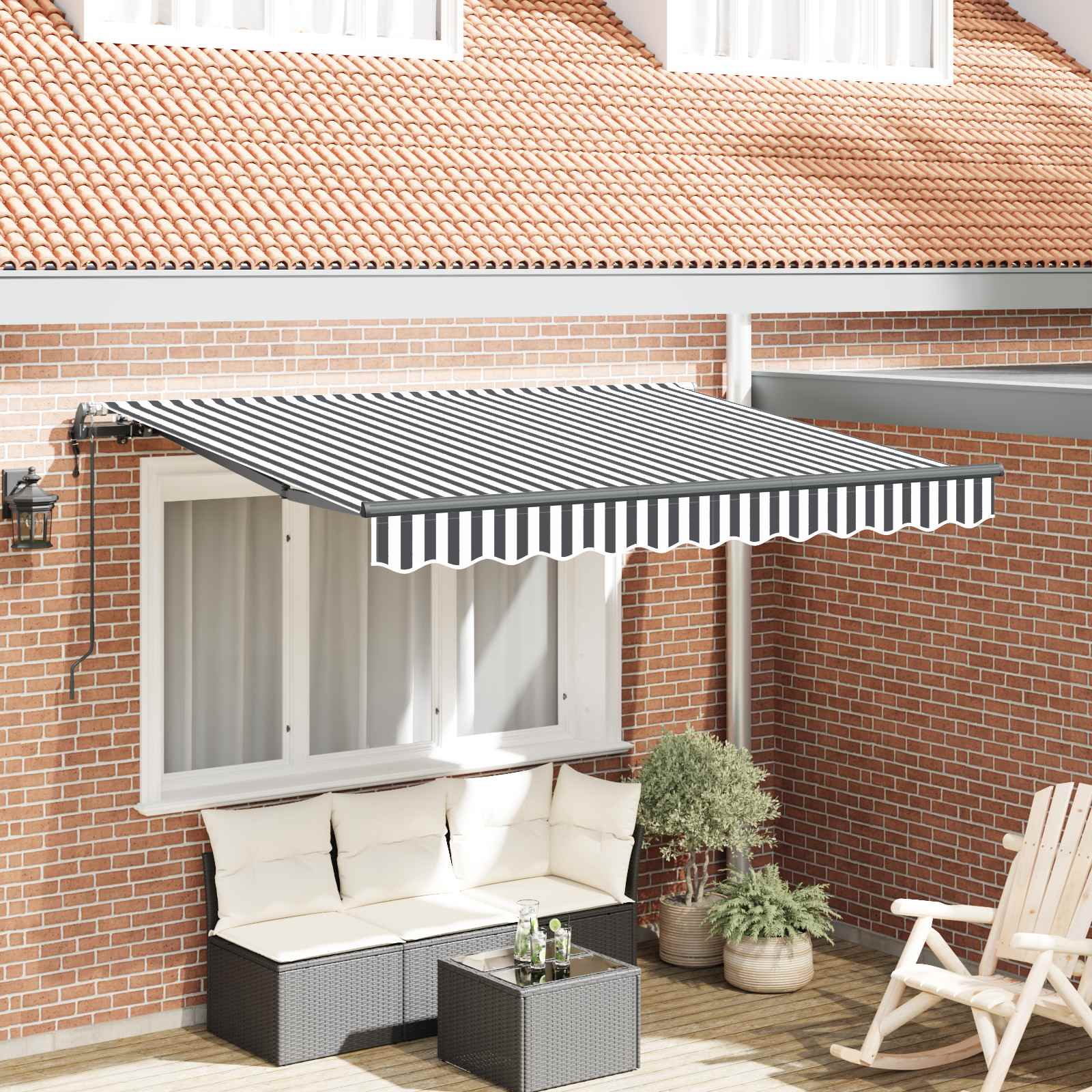 Vidaxl Auvent Rétractable Anthracite 350 X 200 Cm Tissu