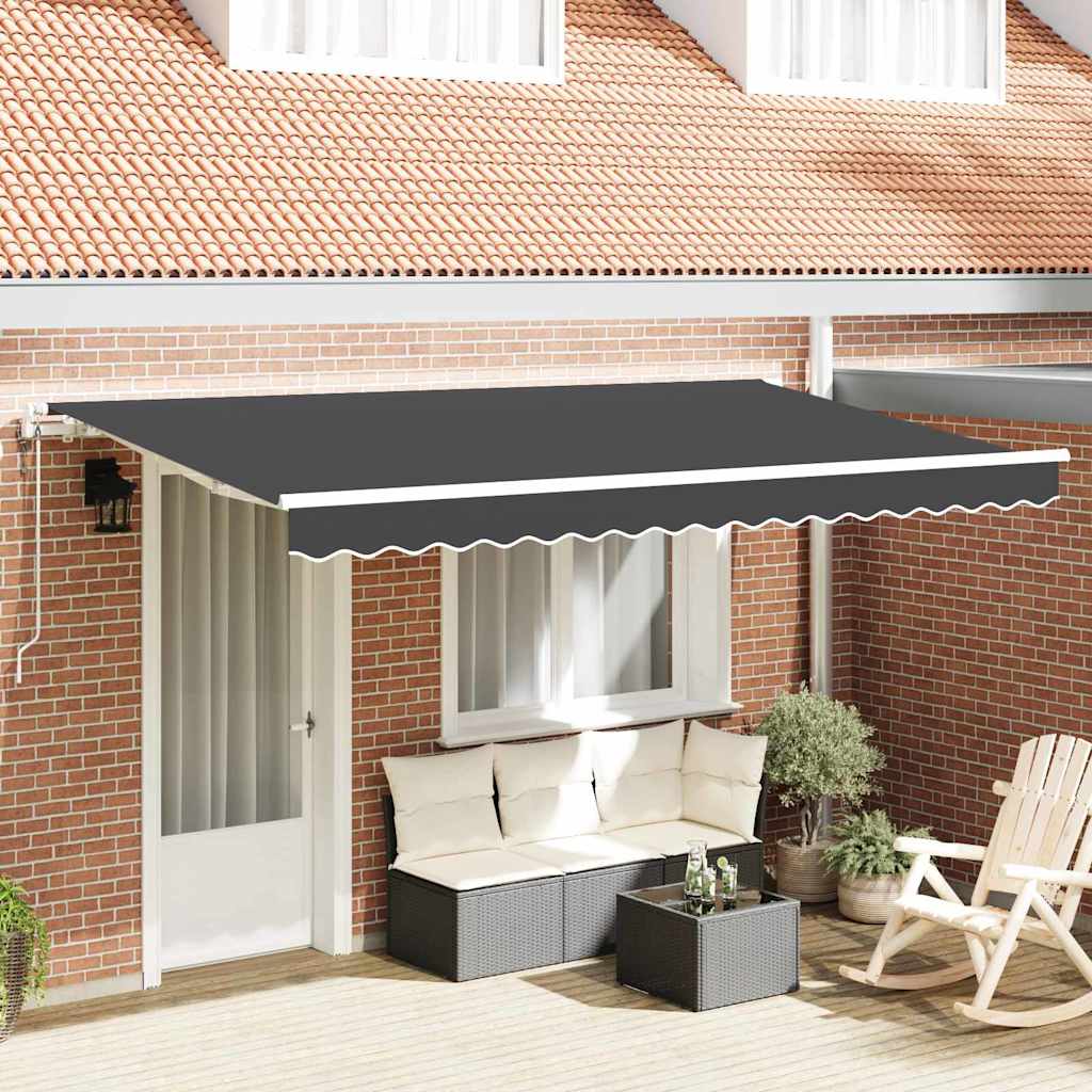 Vidaxl Auvent Rétractable Anthracite 400 X 200 Cm Tissu
