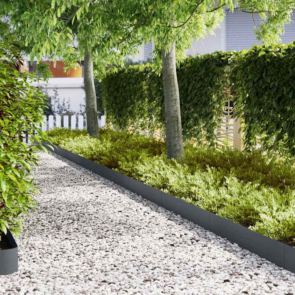 Vidaxl Bordure De Pelouse 50 Pcs 100 X 0.05 X 20 Cm Anthracite