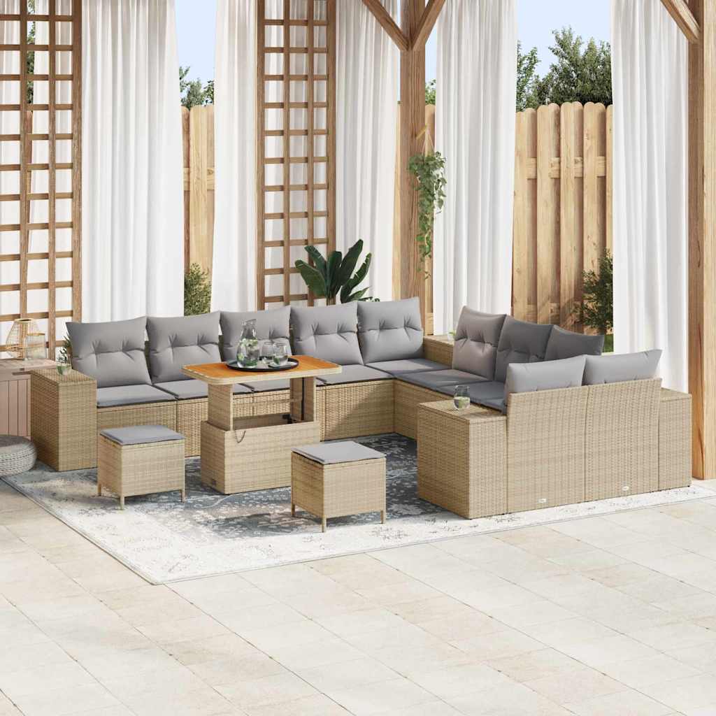 Vidaxl Ensemble De Canapé De Jardin 13 Pcs Beige Et Gris Clair