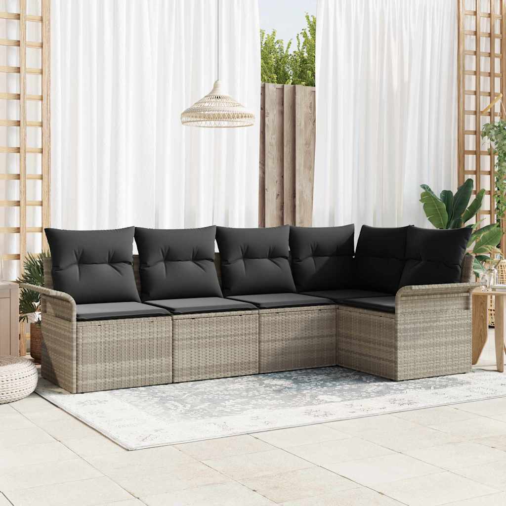 Vidaxl Ensemble De Canapé De Jardin Avec Coussin 5 Pcs Polyrotin