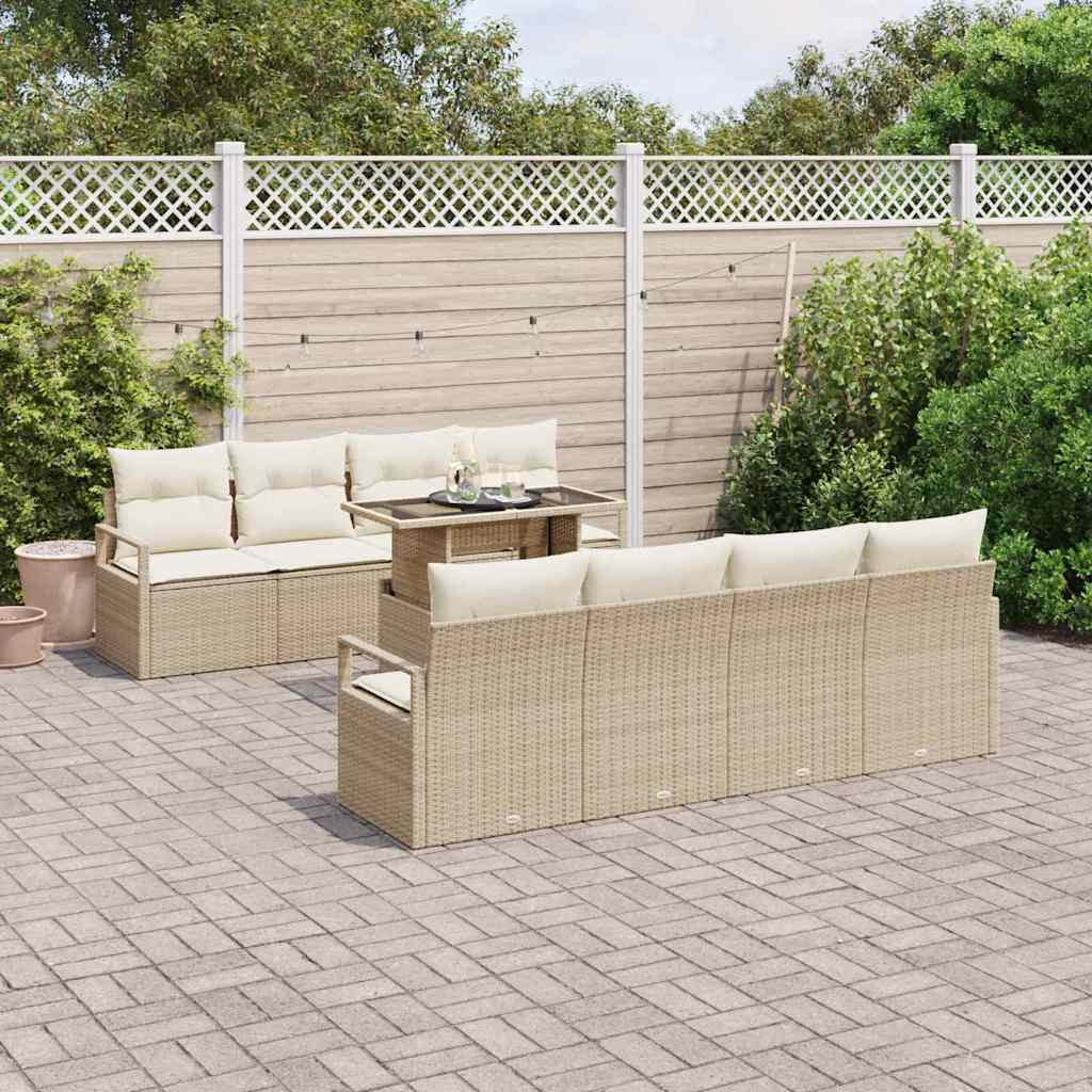 Vidaxl Ensemble De Canapé De Jardin 7 Pcs Beige Et Crème Polyrotin