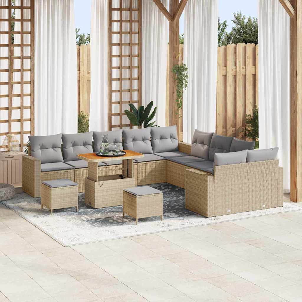 Vidaxl Ensemble De Canapé De Jardin 17 Pcs Beige Et Gris Clair