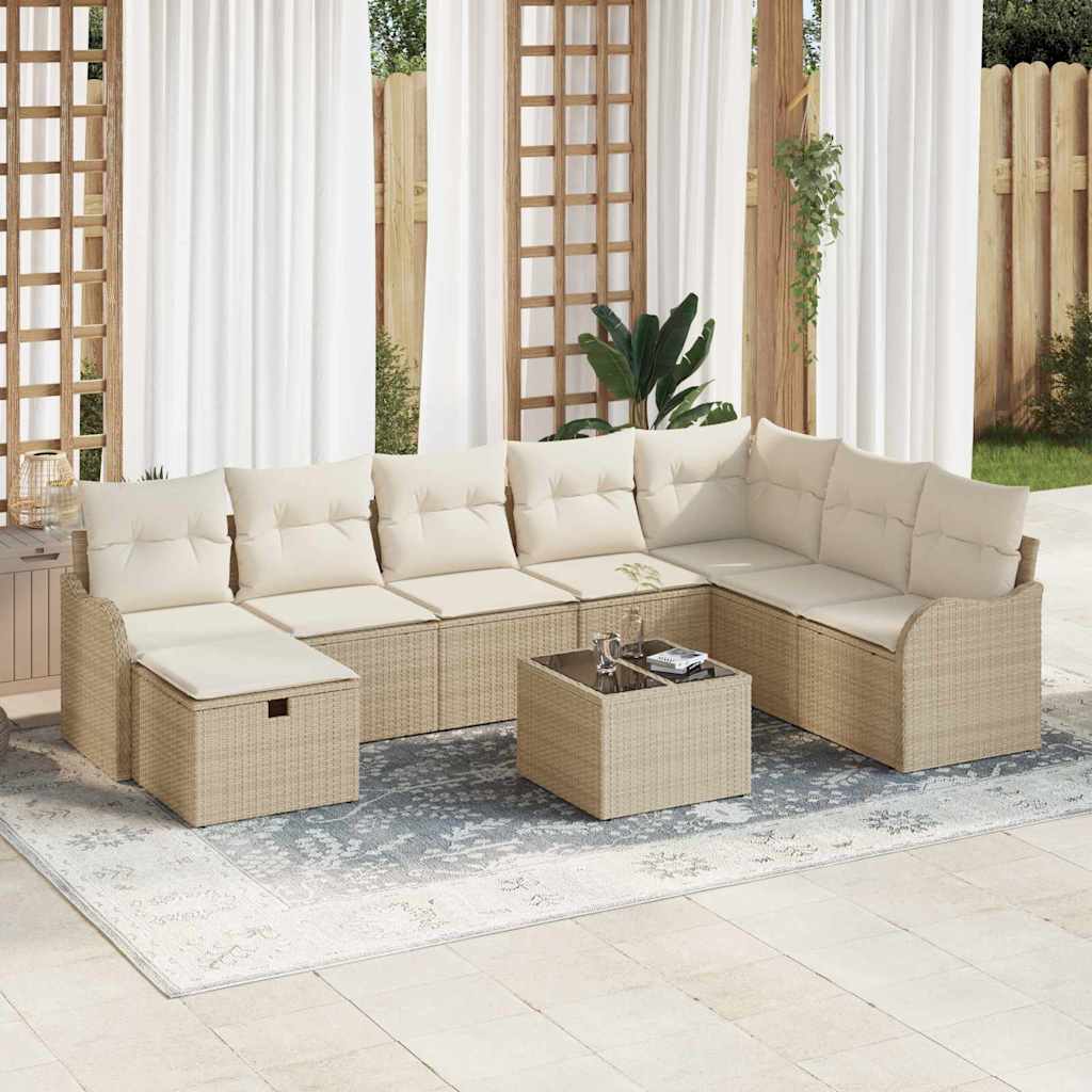 Vidaxl Ensemble De Canapés Avec Coussin Beige Et Crème Polyrotin
